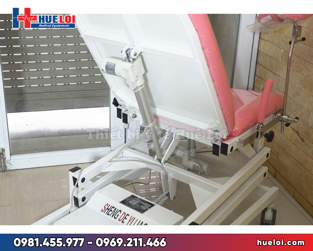 Bàn khám sản điều khiển bằng điện giá rẻ PJ-FJ2 – gọn 1450mm, hạ thấp tới 580mm